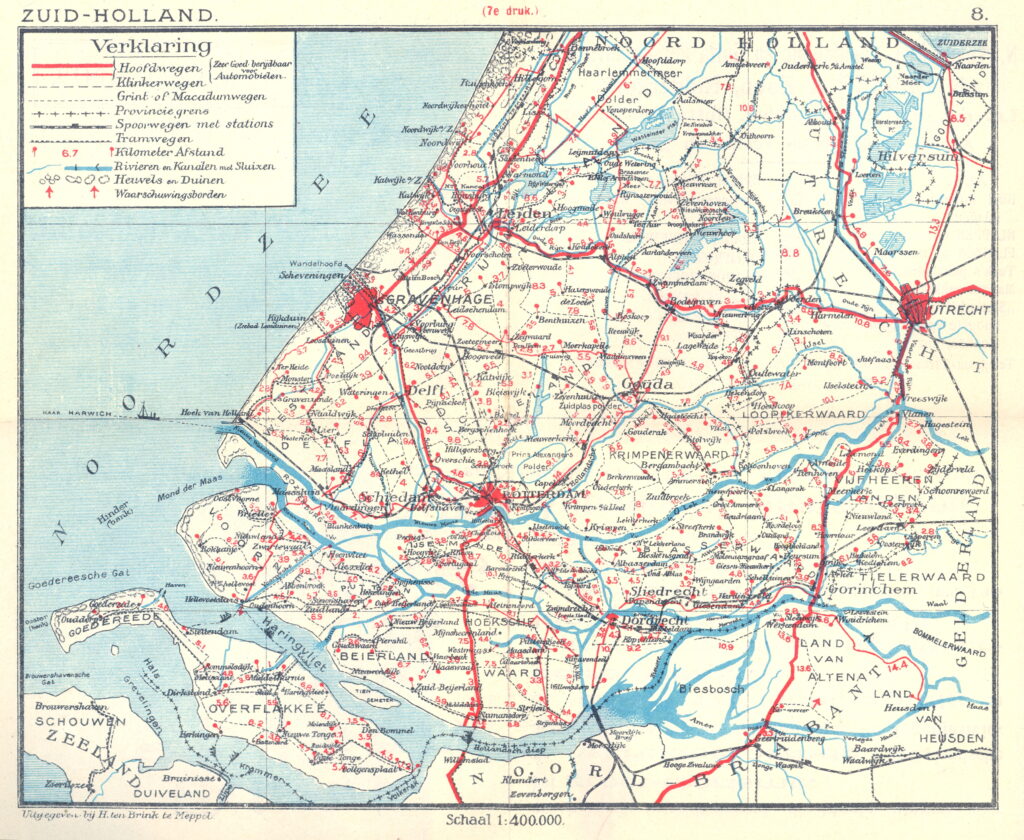 Kaart van de provincie Zuid-Holland