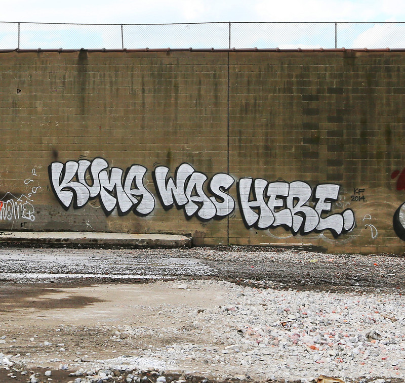 graffiti op muur: Kuma was here