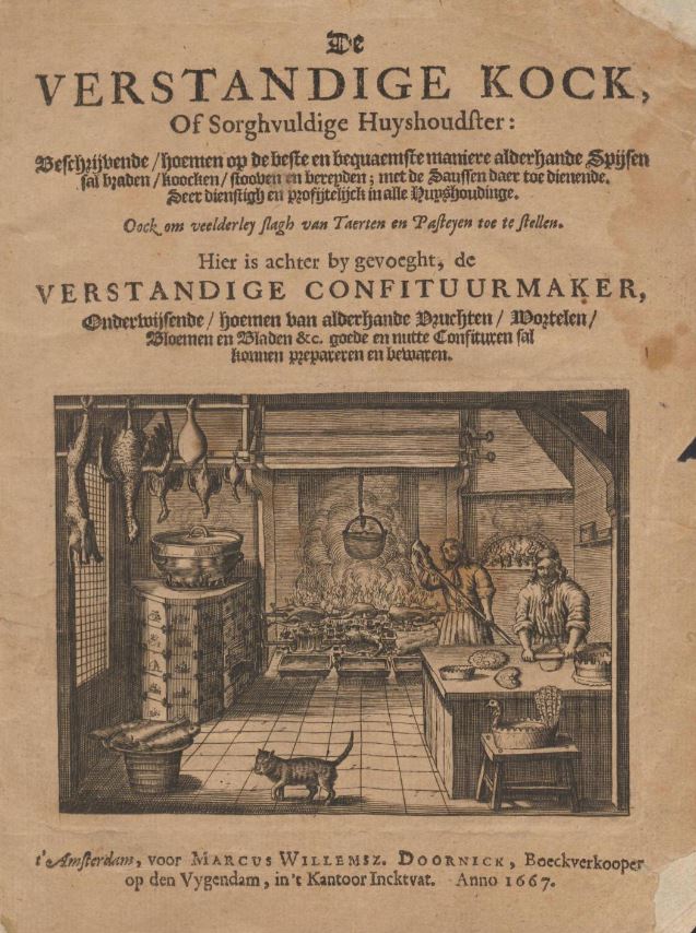 Cover van De verstandige kock of sorghvuldige huyshoudster, 1667, bron: Ying-Tzu Lin