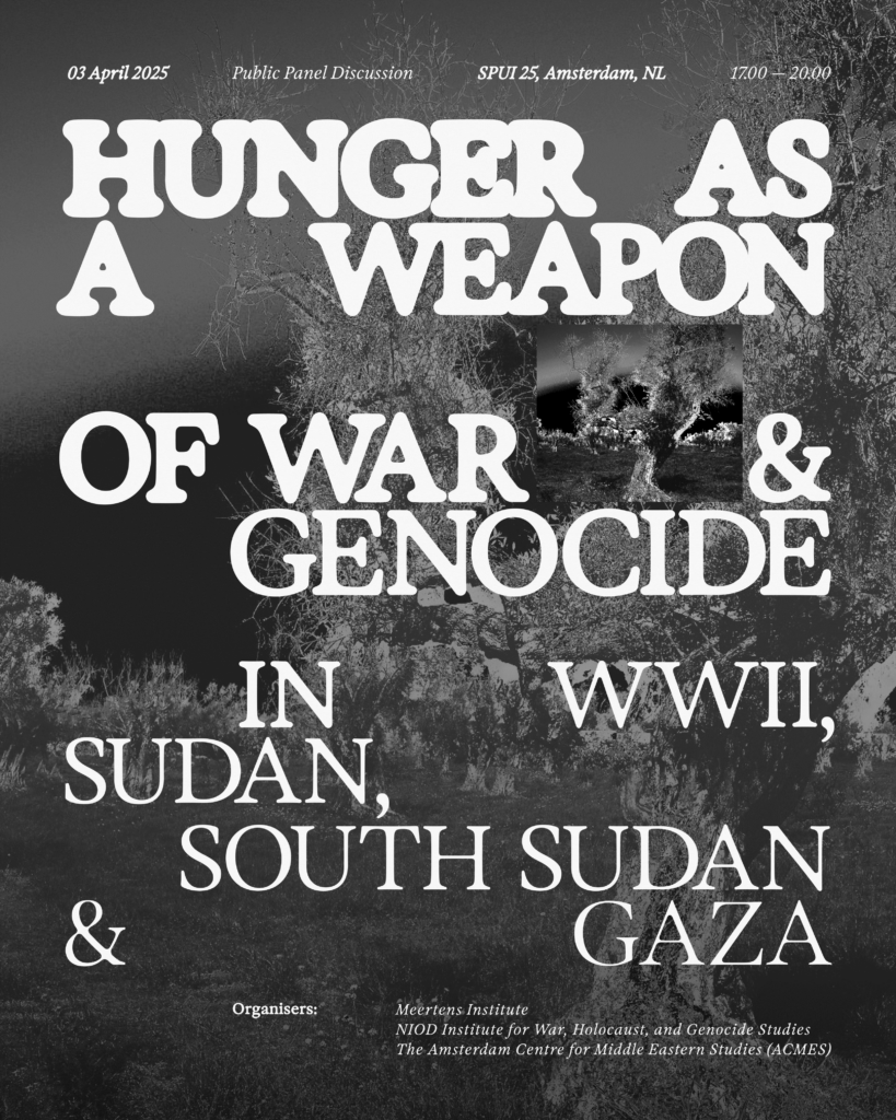 Panel: honger als wapen van oorlog en genocide. In de Tweede Wereldoorlog, Sudan, Zuid Soedan en Gaza.