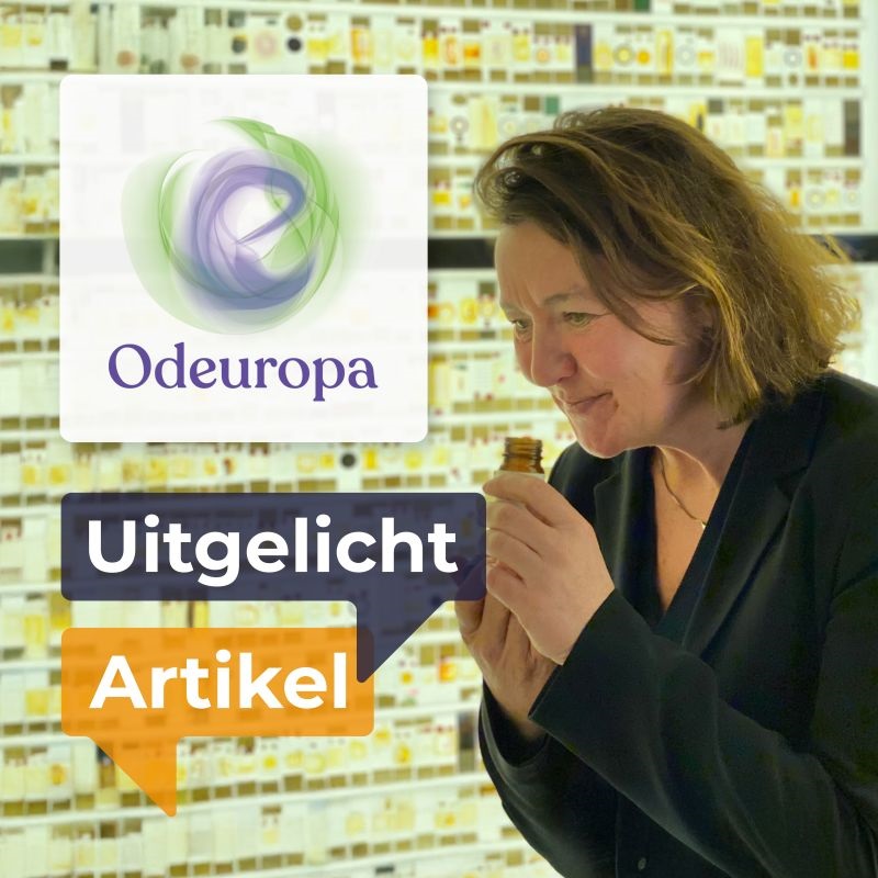 odeuropa doet onderzoek naar geur. je ziet inger leemans ruiken.