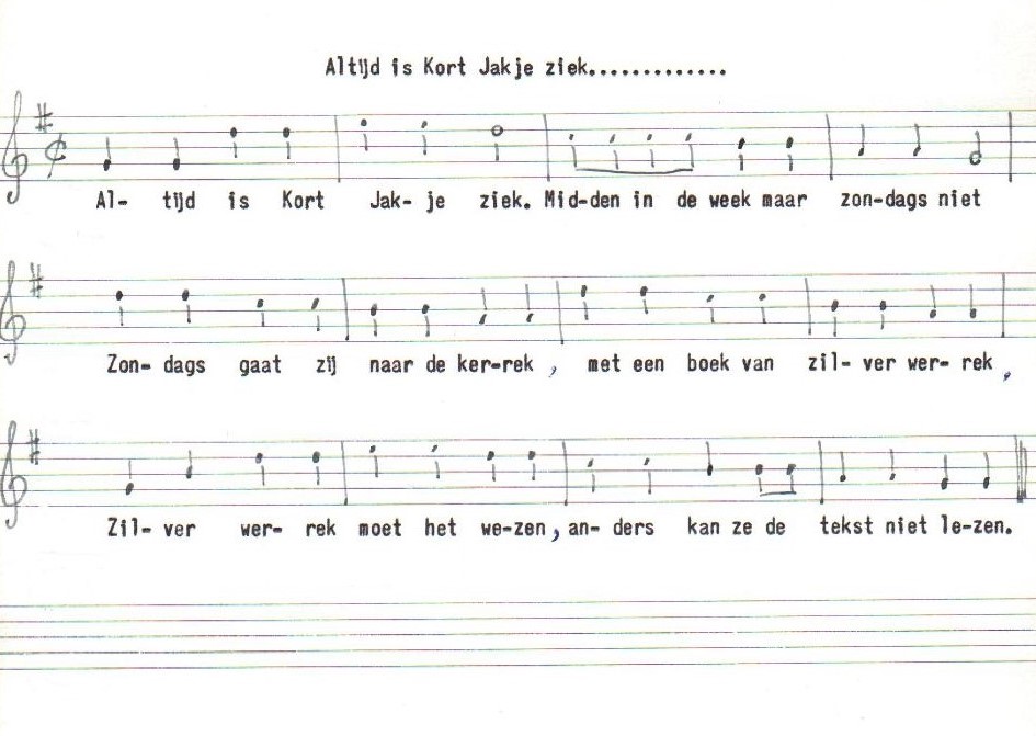 Bladmuziek KortJakje
