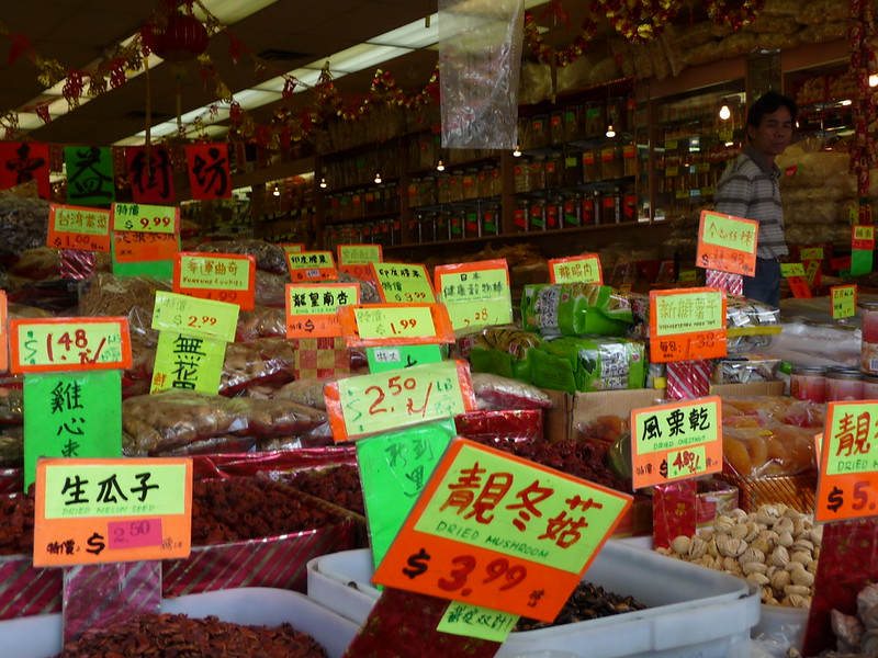 Foto van een toko in Chinatown in Vancouver.