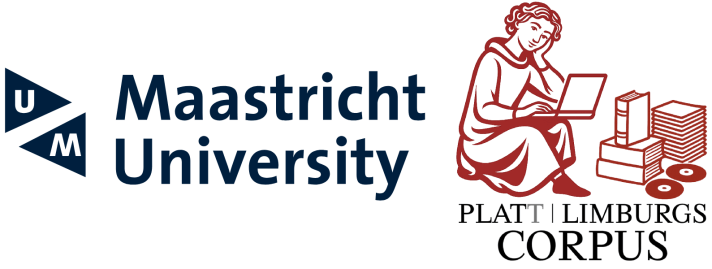 Logo van Maastricht University en Platt Limburgs Corpus om het Limburgs dialect te bewaren.
